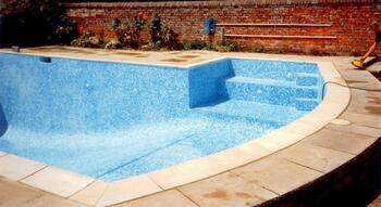 Mosaic overtile to old traditional Marbalite Pool
